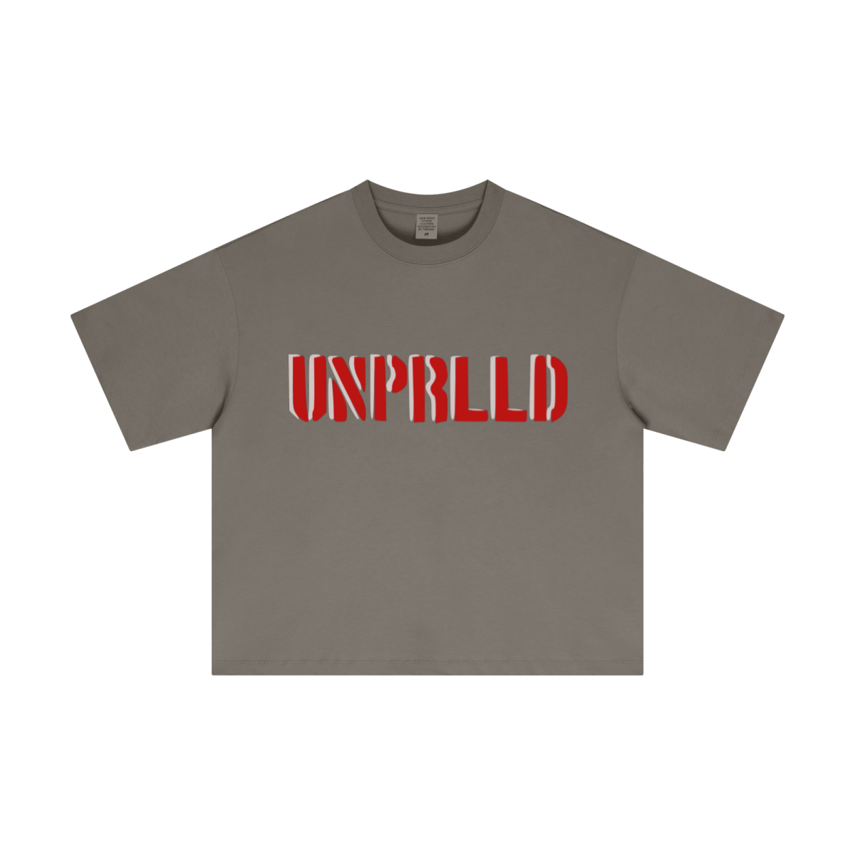 230GSM Men's Combed Cotton Plain Knit Boxy T-Shirt Coffee Gray