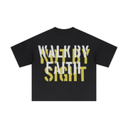 230GSM Men's Combed Cotton Plain Knit Boxy T-Shirt Black