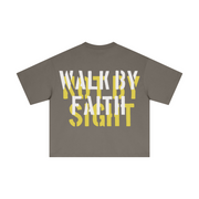 230GSM Men's Combed Cotton Plain Knit Boxy T-Shirt Coffee Gray