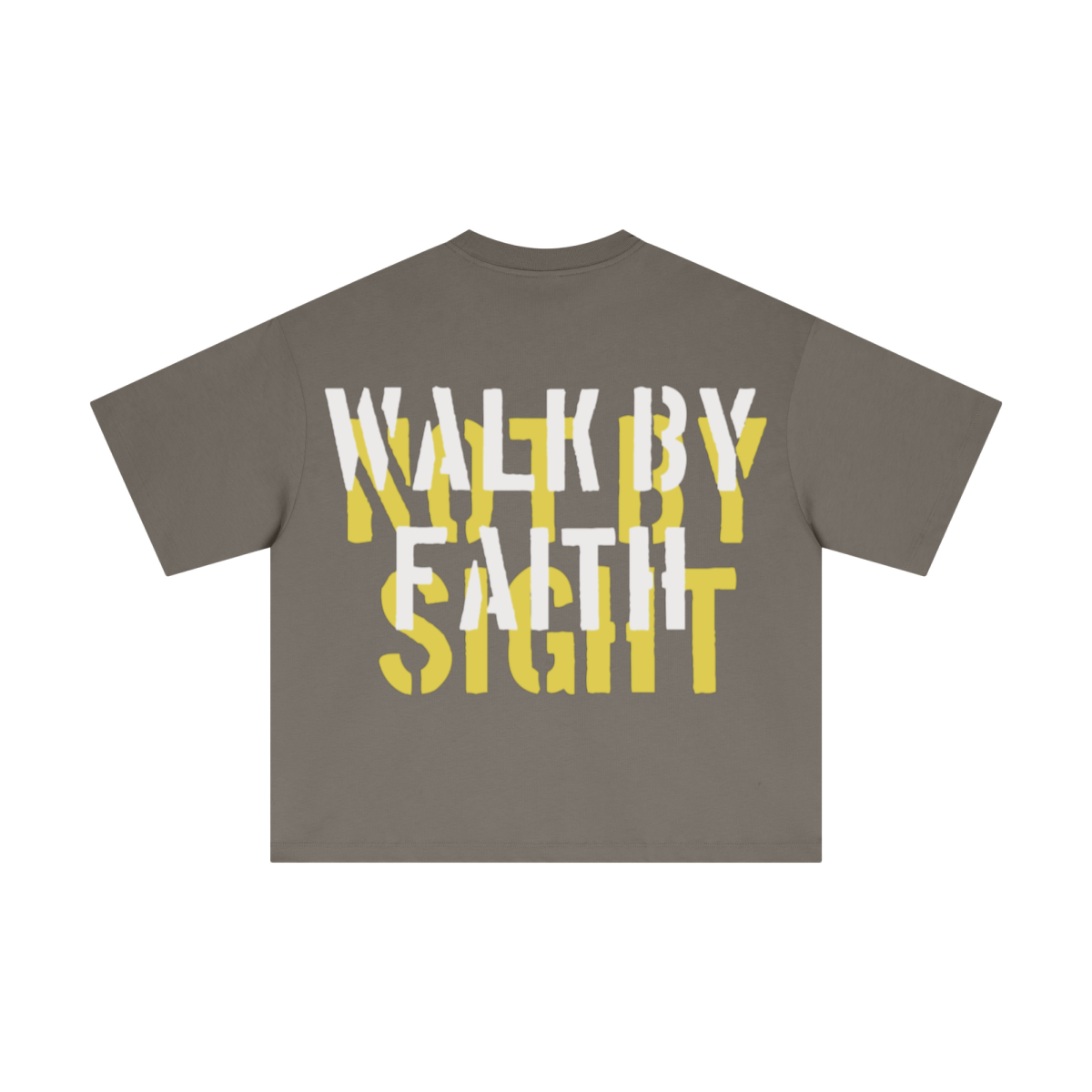 230GSM Men's Combed Cotton Plain Knit Boxy T-Shirt Coffee Gray