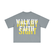 230GSM Men's Combed Cotton Plain Knit Boxy T-Shirt Cigarette Gray