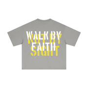 230GSM Men's Combed Cotton Plain Knit Boxy T-Shirt Light Gray