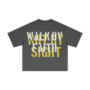 230GSM Men's Combed Cotton Plain Knit Boxy T-Shirt Dark Gray